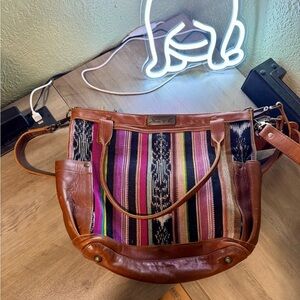 Nena & Co. Multicolor Striped Tote with Leather Trim